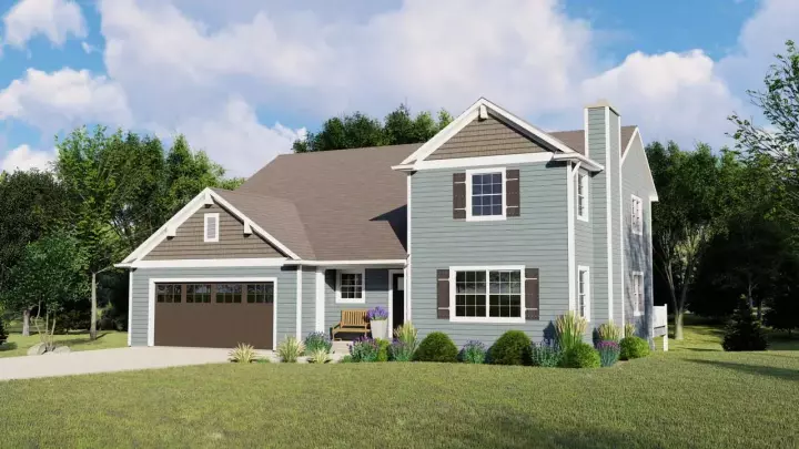 Traditional house plans 104-190 - front exterior, 2,550 sq ft, 4 bed, 2 bath house plans | Monster House Plans