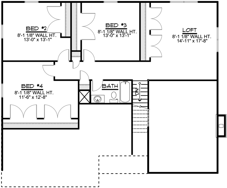 Upper/Second Floor Plan:104-190