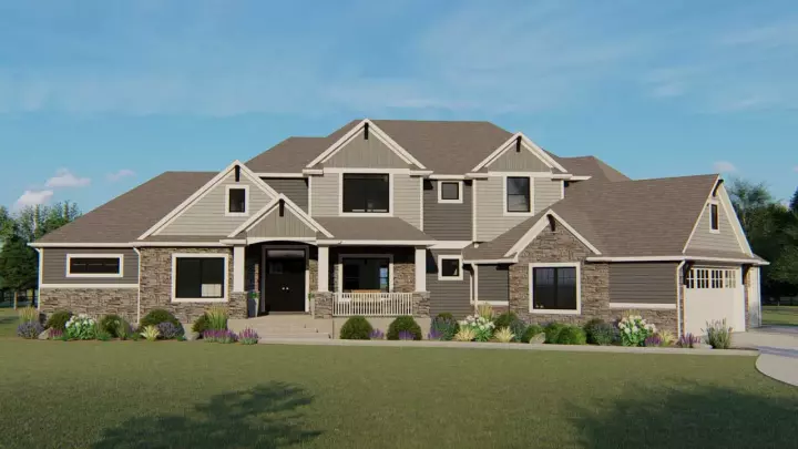 Traditional house plans 104-197 - front exterior, 3,563 sq ft, 6 bed, 4 bath house plans | Monster House Plans
