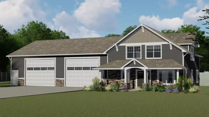 Craftsman house plans 104-198 - front exterior, 2,369 sq ft, 1 bed, 1 bath house plans | Monster House Plans