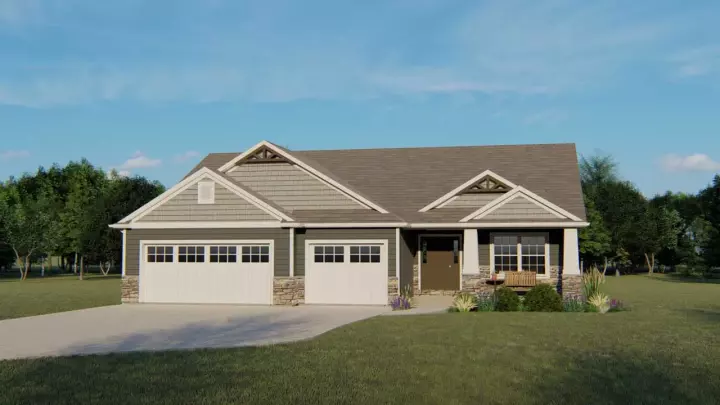 Craftsman house plans 104-199 - front exterior, 1,839 sq ft, 3 bed, 2 bath house plans | Monster House Plans