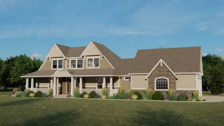 Country house plans 104-200 - front exterior, 3,005 sq ft, 5 bed, 5 bath house plans | Monster House Plans