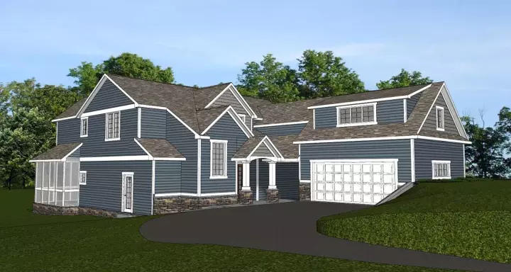 Traditional house plans 104-237 - front exterior, 3,442 sq ft, 5 bed, 5 bath house plans | Monster House Plans