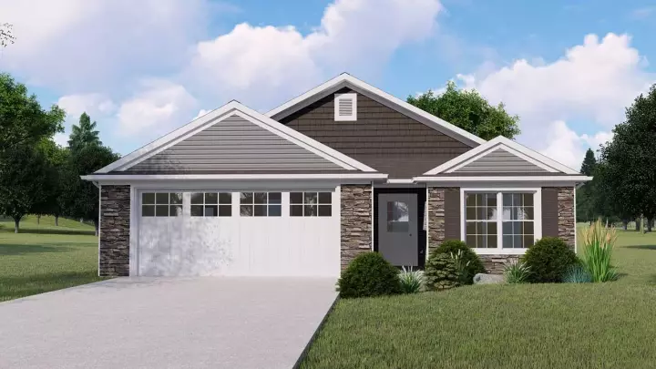 Traditional house plans 104-253 - front exterior, 1,397 sq ft, 2 bed, 2 bath house plans | Monster House Plans