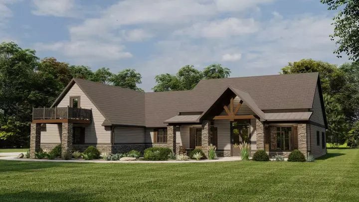 Country house plans 104-267 - front exterior, 3,349 sq ft, 4 bed, 3 bath house plans | Monster House Plans