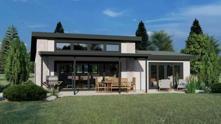 Accessory Dwelling Unit house plans 104-280 - front exterior, 962 sq ft, 1 bed, 1 bath house plans | Monster House Plans