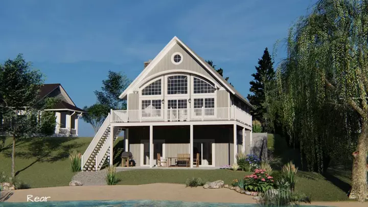 Coastal house plans 104-281 - front exterior, 1,343 sq ft, 3 bed, 3 bath house plans | Monster House Plans