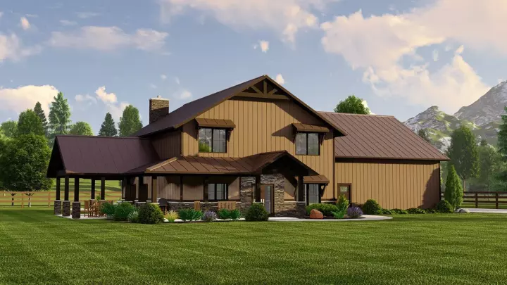 Barndominium house plans 104-283 - front exterior, 2,826 sq ft, 3 bed, 2 bath house plans | Monster House Plans