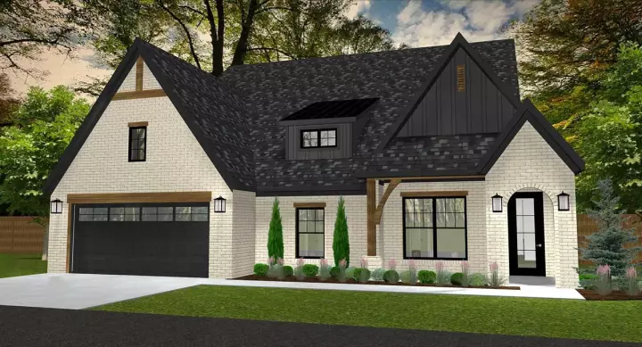European house plans 105-103 - front exterior, 2,000 sq ft, 3 bed, 2 bath house plans | Monster House Plans