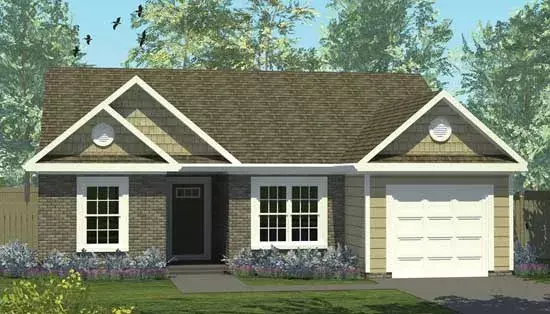 Southern house plans 106-103 - front exterior, 1,151 sq ft, 3 bed, 2 bath house plans | Monster House Plans
