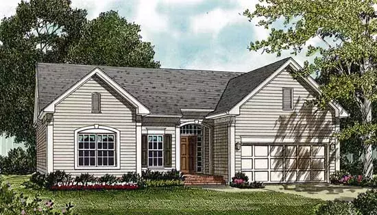 Traditional house plans 106-109 - front exterior, 1,383 sq ft, 3 bed, 2 bath house plans | Monster House Plans