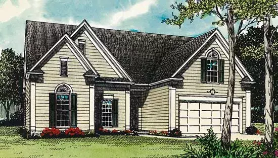 Traditional house plans 106-119 - front exterior, 1,458 sq ft, 3 bed, 2 bath house plans | Monster House Plans