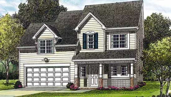 Traditional house plans 106-124 - front exterior, 1,530 sq ft, 3 bed, 2 bath house plans | Monster House Plans