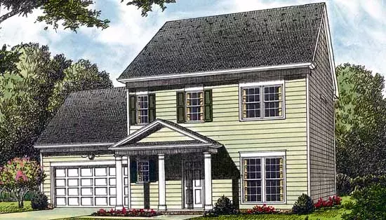Traditional house plans 106-129 - front exterior, 1,550 sq ft, 3 bed, 2 bath house plans | Monster House Plans