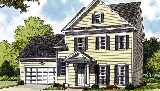Traditional house plans 106-130 - front exterior, 1,550 sq ft, 3 bed, 2 bath house plans | Monster House Plans