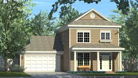 Southern Colonial house plans 106-131 - front exterior, 1,584 sq ft, 3 bed, 2 bath house plans | Monster House Plans