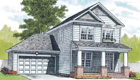 Cottage house plans 106-132 - front exterior, 1,608 sq ft, 3 bed, 2 bath house plans | Monster House Plans