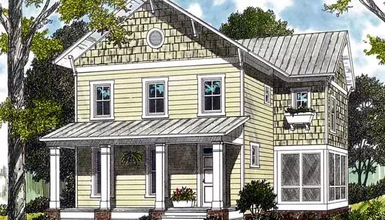 Craftsman house plans 106-156 - front exterior, 1,950 sq ft, 3 bed, 2 bath house plans | Monster House Plans
