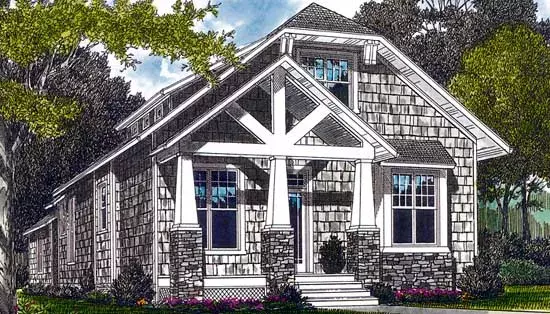Craftsman house plans 106-177 - front exterior, 2,107 sq ft, 3 bed, 2 bath house plans | Monster House Plans