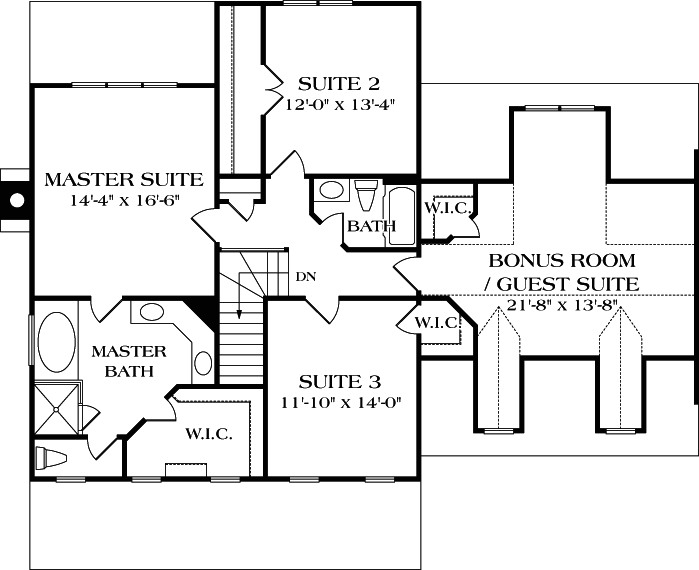 Upper/Second Floor Plan:106-186