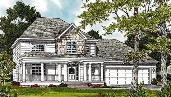 Southern house plans 106-214 - front exterior, 2,433 sq ft, 3 bed, 2 bath house plans | Monster House Plans