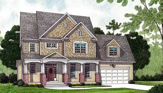 Southern house plans 106-229 - front exterior, 2,484 sq ft, 3 bed, 2 bath house plans | Monster House Plans