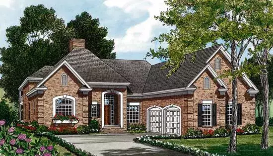 European house plans 106-231 - front exterior, 2,490 sq ft, 3 bed, 2 bath house plans | Monster House Plans