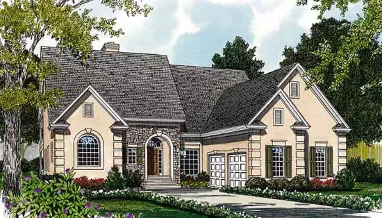 Mediterranean house plans 106-232 - front exterior, 2,495 sq ft, 3 bed, 2 bath house plans | Monster House Plans