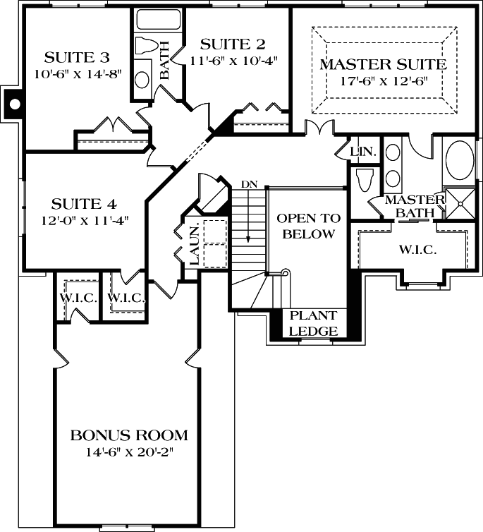Upper/Second Floor Plan:106-238