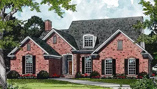 Traditional house plans 106-242 - front exterior, 2,551 sq ft, 3 bed, 3 bath house plans | Monster House Plans