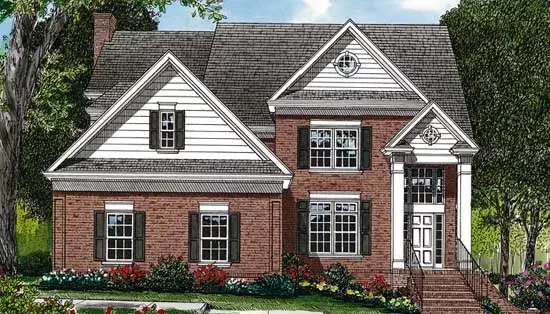 Southern Colonial house plans 106-245 - front exterior, 3,185 sq ft, 4 bed, 3 bath house plans | Monster House Plans