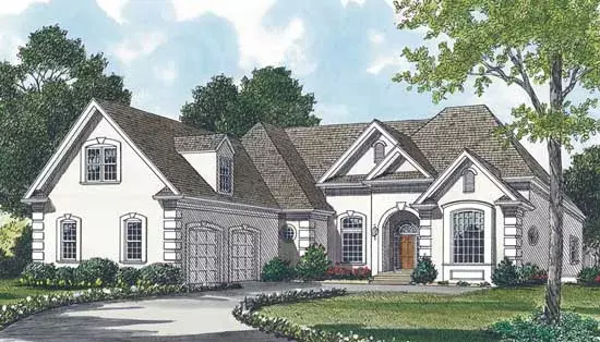 Traditional house plans 106-247 - front exterior, 3,459 sq ft, 6 bed, 4 bath house plans | Monster House Plans