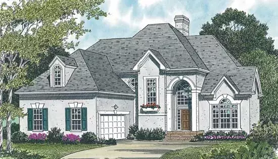 Traditional house plans 106-249 - front exterior, 2,600 sq ft, 3 bed, 2 bath house plans | Monster House Plans