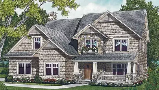 Craftsman house plans 106-250 - front exterior, 2,604 sq ft, 3 bed, 2 bath house plans | Monster House Plans