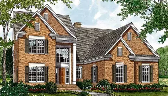Traditional house plans 106-255 - front exterior, 2,910 sq ft, 4 bed, 3 bath house plans | Monster House Plans