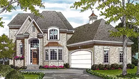 European house plans 106-262 - front exterior, 2,743 sq ft, 4 bed, 3 bath house plans | Monster House Plans