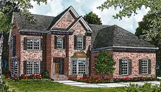 Traditional house plans 106-267 - front exterior, 2,715 sq ft, 4 bed, 3 bath house plans | Monster House Plans