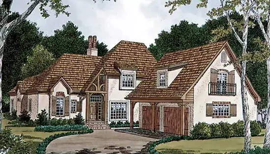 European house plans 106-274 - front exterior, 2,756 sq ft, 3 bed, 2 bath house plans | Monster House Plans