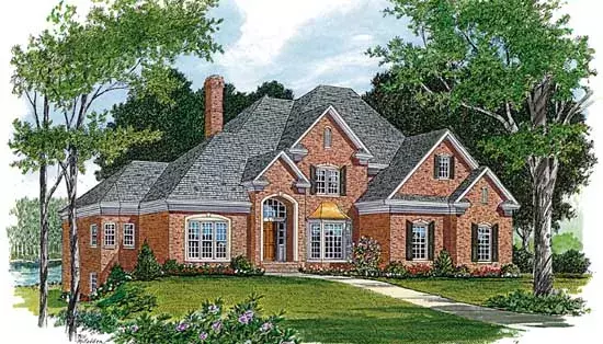Traditional house plans 106-277 - front exterior, 3,806 sq ft, 5 bed, 4 bath house plans | Monster House Plans