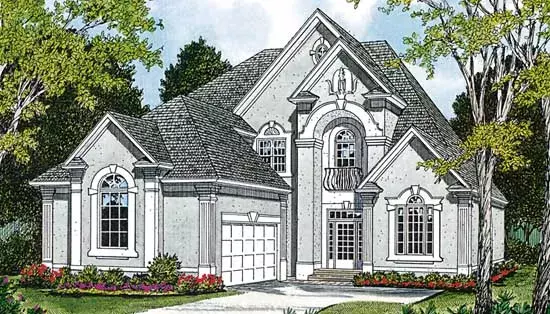 European house plans 106-284 - front exterior, 2,894 sq ft, 4 bed, 3 bath house plans | Monster House Plans