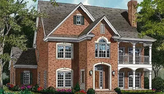 Southern Colonial house plans 106-286 - front exterior, 2,797 sq ft, 4 bed, 3 bath house plans | Monster House Plans