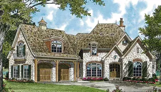 English Country house plans 106-297 - front exterior, 4,731 sq ft, 4 bed, 4 bath house plans | Monster House Plans