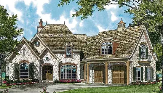 European house plans 106-298 - front exterior, 5,051 sq ft, 4 bed, 4 bath house plans | Monster House Plans
