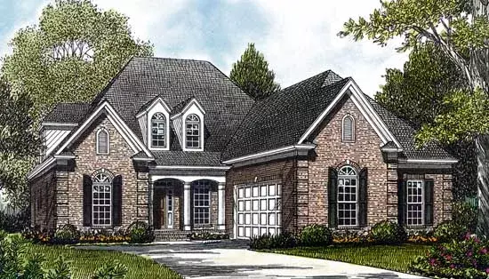 Traditional house plans 106-301 - front exterior, 2,842 sq ft, 3 bed, 3 bath house plans | Monster House Plans