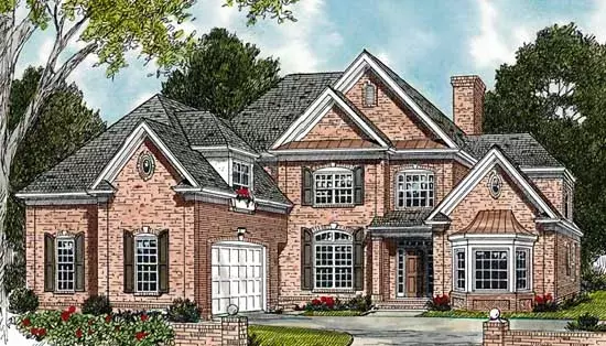 Traditional house plans 106-309 - front exterior, 3,186 sq ft, 4 bed, 3 bath house plans | Monster House Plans
