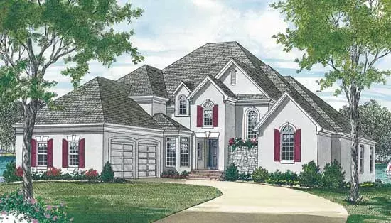 Traditional house plans 106-311 - front exterior, 4,009 sq ft, 4 bed, 3 bath house plans | Monster House Plans