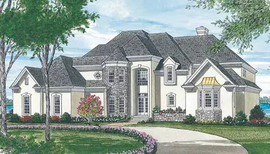Traditional house plans 106-318 - front exterior, 2,956 sq ft, 4 bed, 3 bath house plans | Monster House Plans
