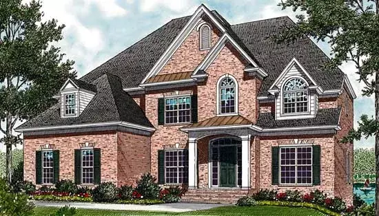 Traditional house plans 106-321 - front exterior, 3,855 sq ft, 4 bed, 4 bath house plans | Monster House Plans