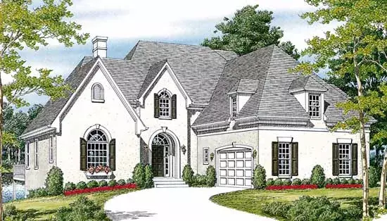 European house plans 106-323 - front exterior, 4,872 sq ft, 5 bed, 3 bath house plans | Monster House Plans