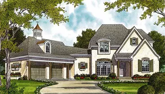 European house plans 106-326 - front exterior, 2,986 sq ft, 4 bed, 3 bath house plans | Monster House Plans